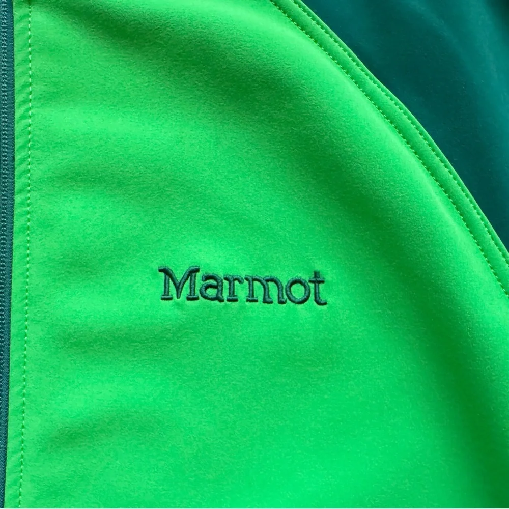 Marmot Gravity Jacket Mens Softshell Full Zip Fleece Lined Windproof Green Large